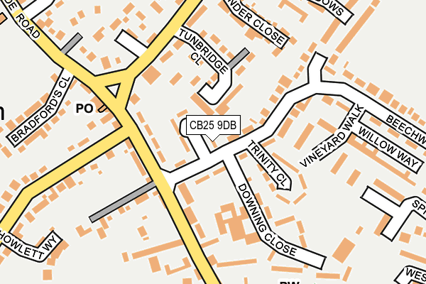 CB25 9DB map - OS OpenMap – Local (Ordnance Survey)