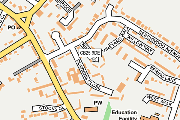 CB25 9DE map - OS OpenMap – Local (Ordnance Survey)