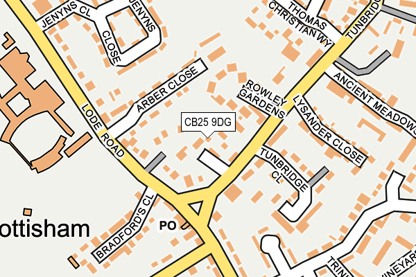 CB25 9DG map - OS OpenMap – Local (Ordnance Survey)
