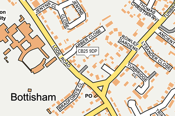 CB25 9DP map - OS OpenMap – Local (Ordnance Survey)