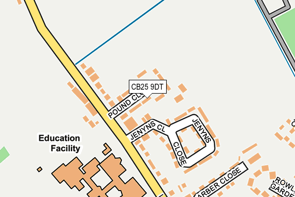 CB25 9DT map - OS OpenMap – Local (Ordnance Survey)