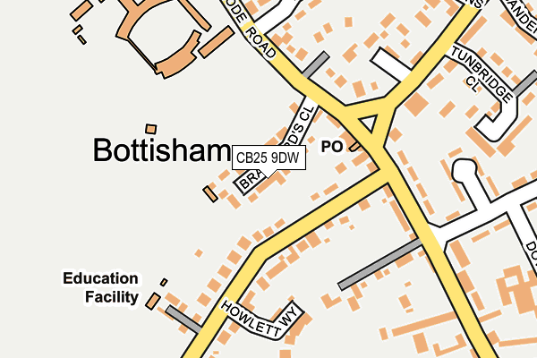 CB25 9DW map - OS OpenMap – Local (Ordnance Survey)