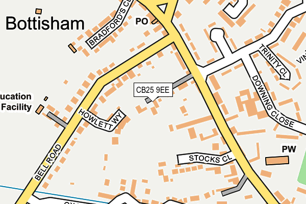 CB25 9EE map - OS OpenMap – Local (Ordnance Survey)