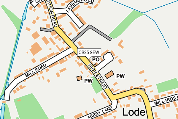 CB25 9EW map - OS OpenMap – Local (Ordnance Survey)