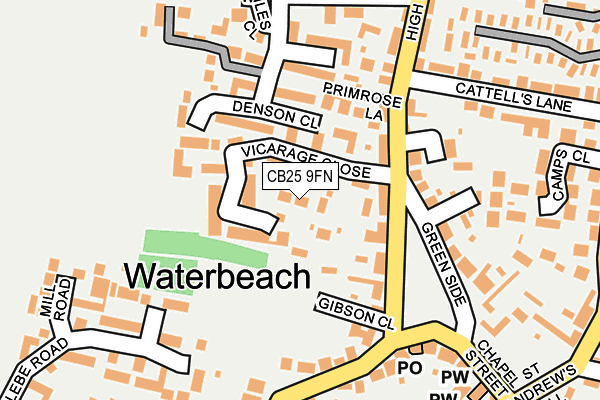 CB25 9FN map - OS OpenMap – Local (Ordnance Survey)