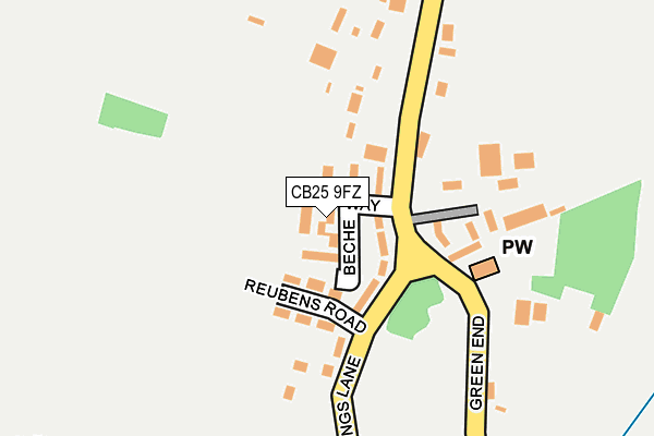 CB25 9FZ map - OS OpenMap – Local (Ordnance Survey)