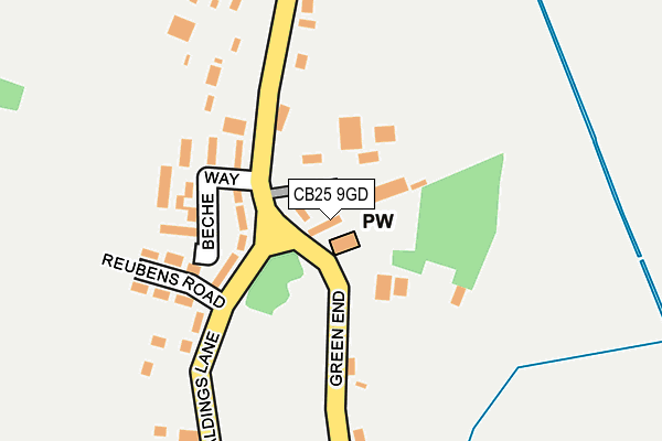 CB25 9GD map - OS OpenMap – Local (Ordnance Survey)