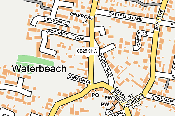 CB25 9HW map - OS OpenMap – Local (Ordnance Survey)