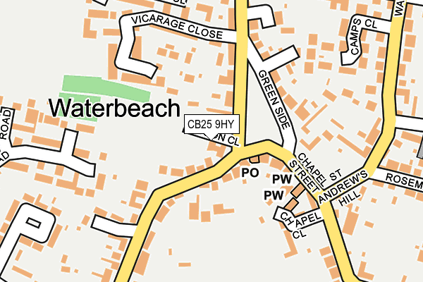 CB25 9HY map - OS OpenMap – Local (Ordnance Survey)