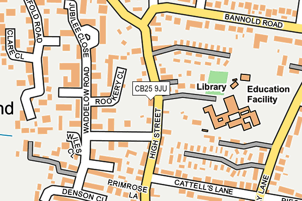 CB25 9JU map - OS OpenMap – Local (Ordnance Survey)