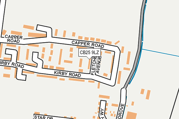 CB25 9LZ map - OS OpenMap – Local (Ordnance Survey)
