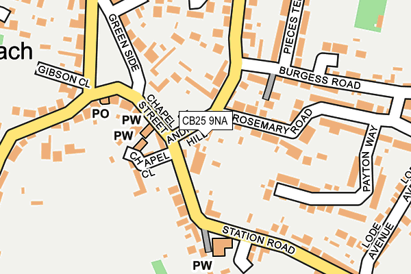 CB25 9NA map - OS OpenMap – Local (Ordnance Survey)