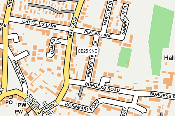 CB25 9NE map - OS OpenMap – Local (Ordnance Survey)