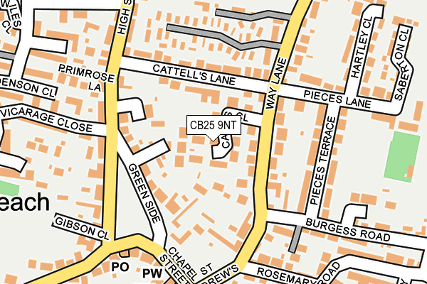 CB25 9NT map - OS OpenMap – Local (Ordnance Survey)