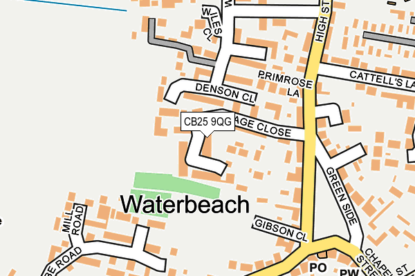 CB25 9QG map - OS OpenMap – Local (Ordnance Survey)