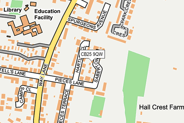 CB25 9QW map - OS OpenMap – Local (Ordnance Survey)