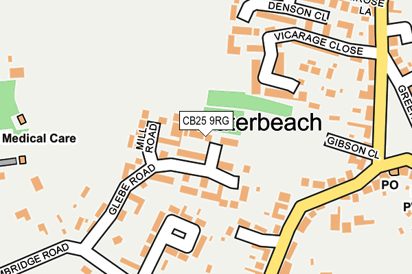 CB25 9RG map - OS OpenMap – Local (Ordnance Survey)