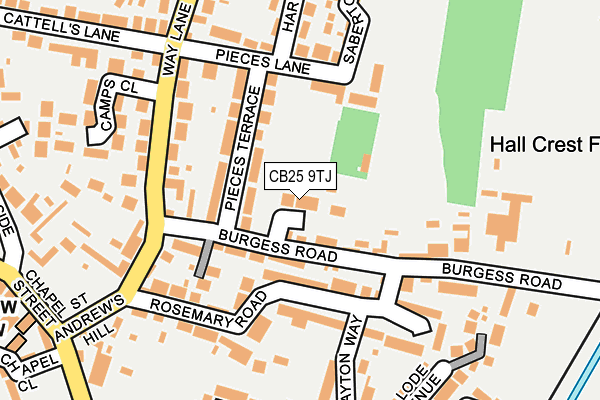 CB25 9TJ map - OS OpenMap – Local (Ordnance Survey)