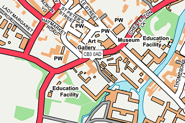 CB3 0AD map - OS OpenMap – Local (Ordnance Survey)