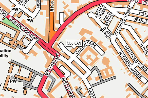 CB3 0AN map - OS OpenMap – Local (Ordnance Survey)