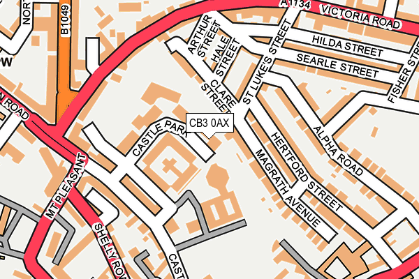 CB3 0AX map - OS OpenMap – Local (Ordnance Survey)