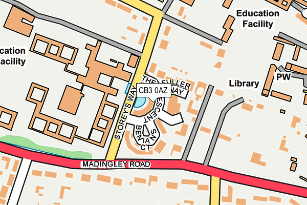 CB3 0AZ map - OS OpenMap – Local (Ordnance Survey)
