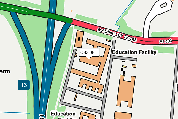 CB3 0ET map - OS OpenMap – Local (Ordnance Survey)