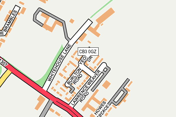 CB3 0GZ map - OS OpenMap – Local (Ordnance Survey)