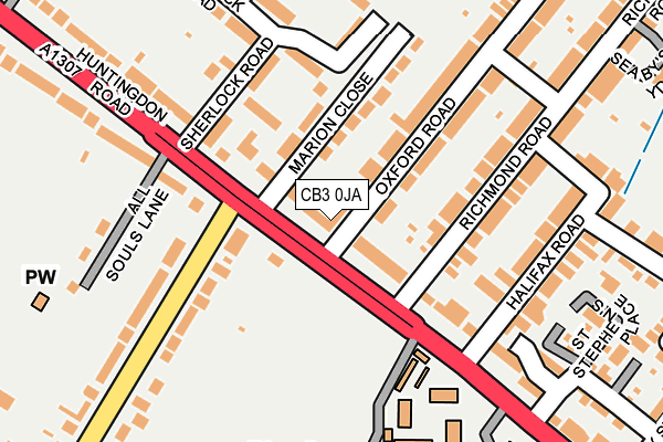 CB3 0JA map - OS OpenMap – Local (Ordnance Survey)