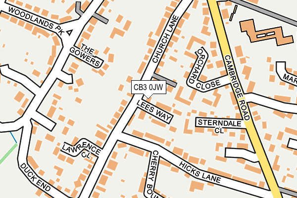 CB3 0JW map - OS OpenMap – Local (Ordnance Survey)