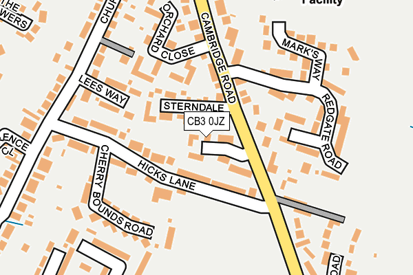 CB3 0JZ map - OS OpenMap – Local (Ordnance Survey)