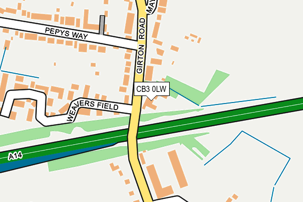 CB3 0LW map - OS OpenMap – Local (Ordnance Survey)