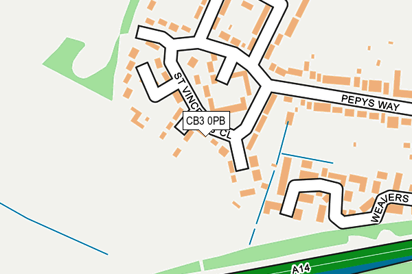 CB3 0PB map - OS OpenMap – Local (Ordnance Survey)