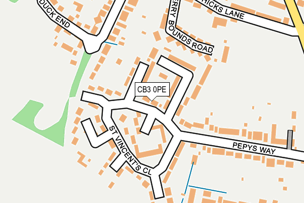 CB3 0PE map - OS OpenMap – Local (Ordnance Survey)