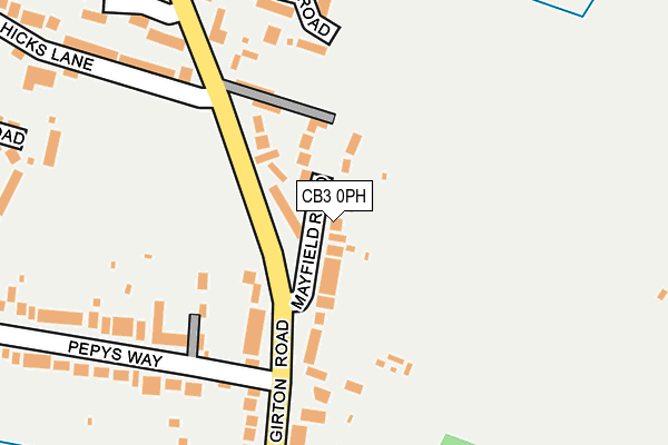CB3 0PH map - OS OpenMap – Local (Ordnance Survey)