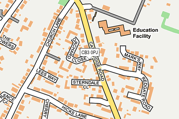 CB3 0PJ map - OS OpenMap – Local (Ordnance Survey)