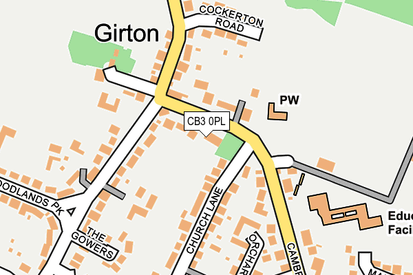 CB3 0PL map - OS OpenMap – Local (Ordnance Survey)