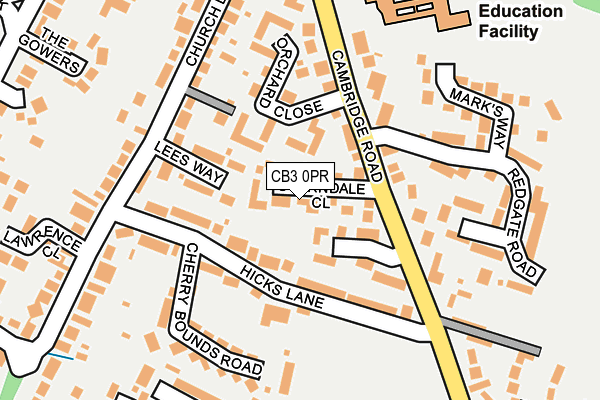 CB3 0PR map - OS OpenMap – Local (Ordnance Survey)