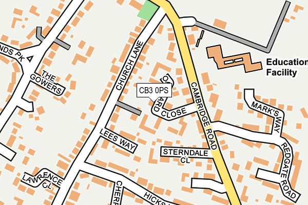 CB3 0PS map - OS OpenMap – Local (Ordnance Survey)
