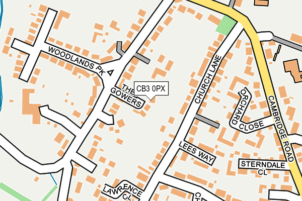 CB3 0PX map - OS OpenMap – Local (Ordnance Survey)
