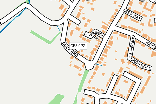 CB3 0PZ map - OS OpenMap – Local (Ordnance Survey)
