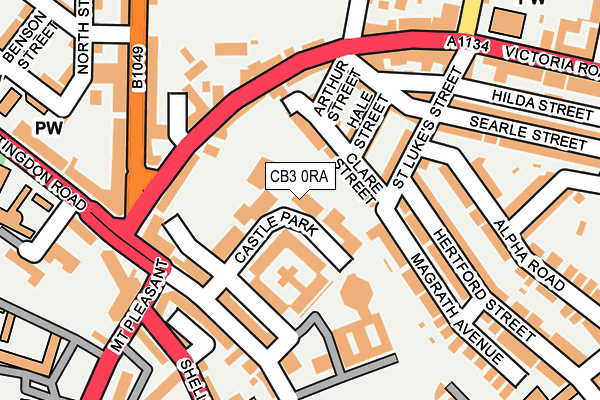 CB3 0RA map - OS OpenMap – Local (Ordnance Survey)