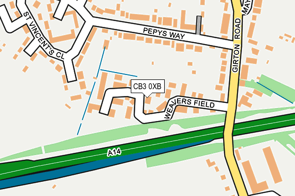 CB3 0XB map - OS OpenMap – Local (Ordnance Survey)