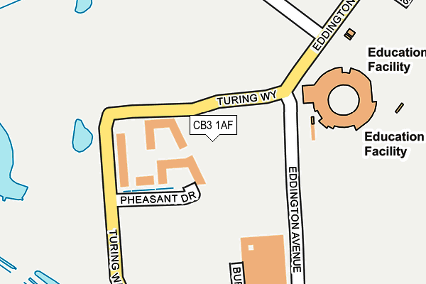 CB3 1AF map - OS OpenMap – Local (Ordnance Survey)