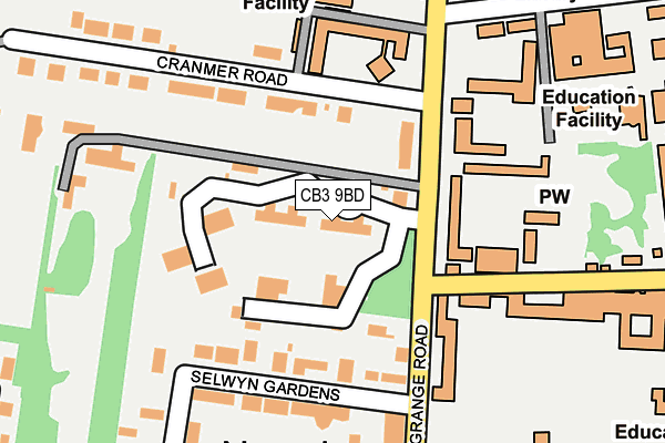 CB3 9BD map - OS OpenMap – Local (Ordnance Survey)