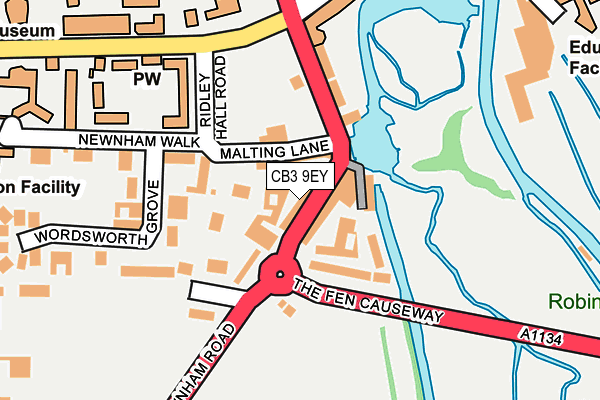 CB3 9EY map - OS OpenMap – Local (Ordnance Survey)