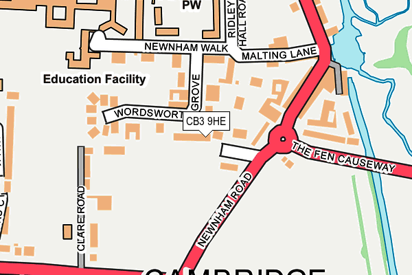 CB3 9HE map - OS OpenMap – Local (Ordnance Survey)