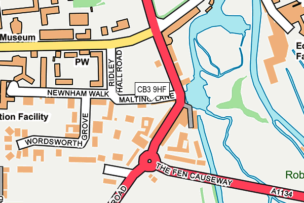 CB3 9HF map - OS OpenMap – Local (Ordnance Survey)