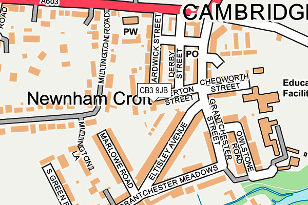 CB3 9JB map - OS OpenMap – Local (Ordnance Survey)