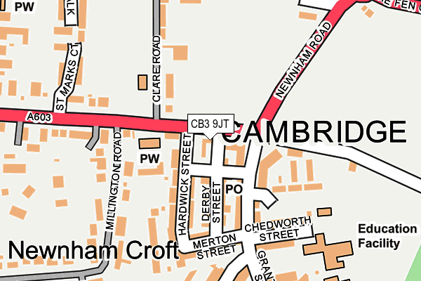 CB3 9JT map - OS OpenMap – Local (Ordnance Survey)